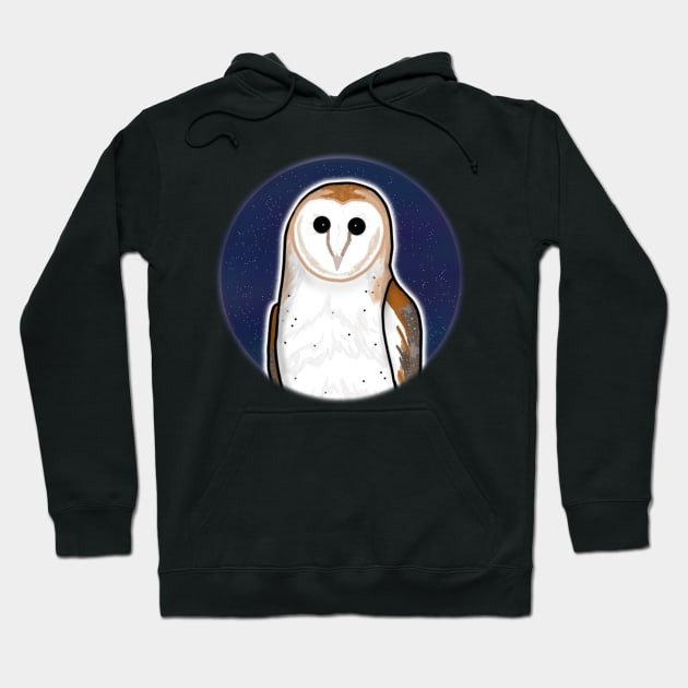 Starry Sky Barn Owl (Large Print) Hoodie by Aeriskate